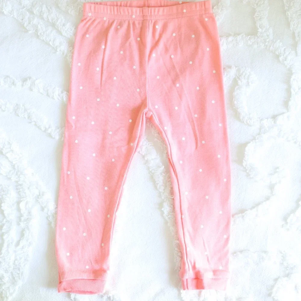Baby Girl Hot Chocolate Marshmallow & Cookies Polka Dot Pajama Pants| 2pc Bundle